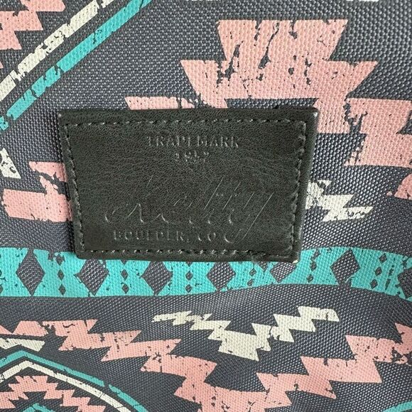 Kelty Built Women's Aztec Print Multipocketed Backpack Blue Pink Southwestern - Picture 5 of 16